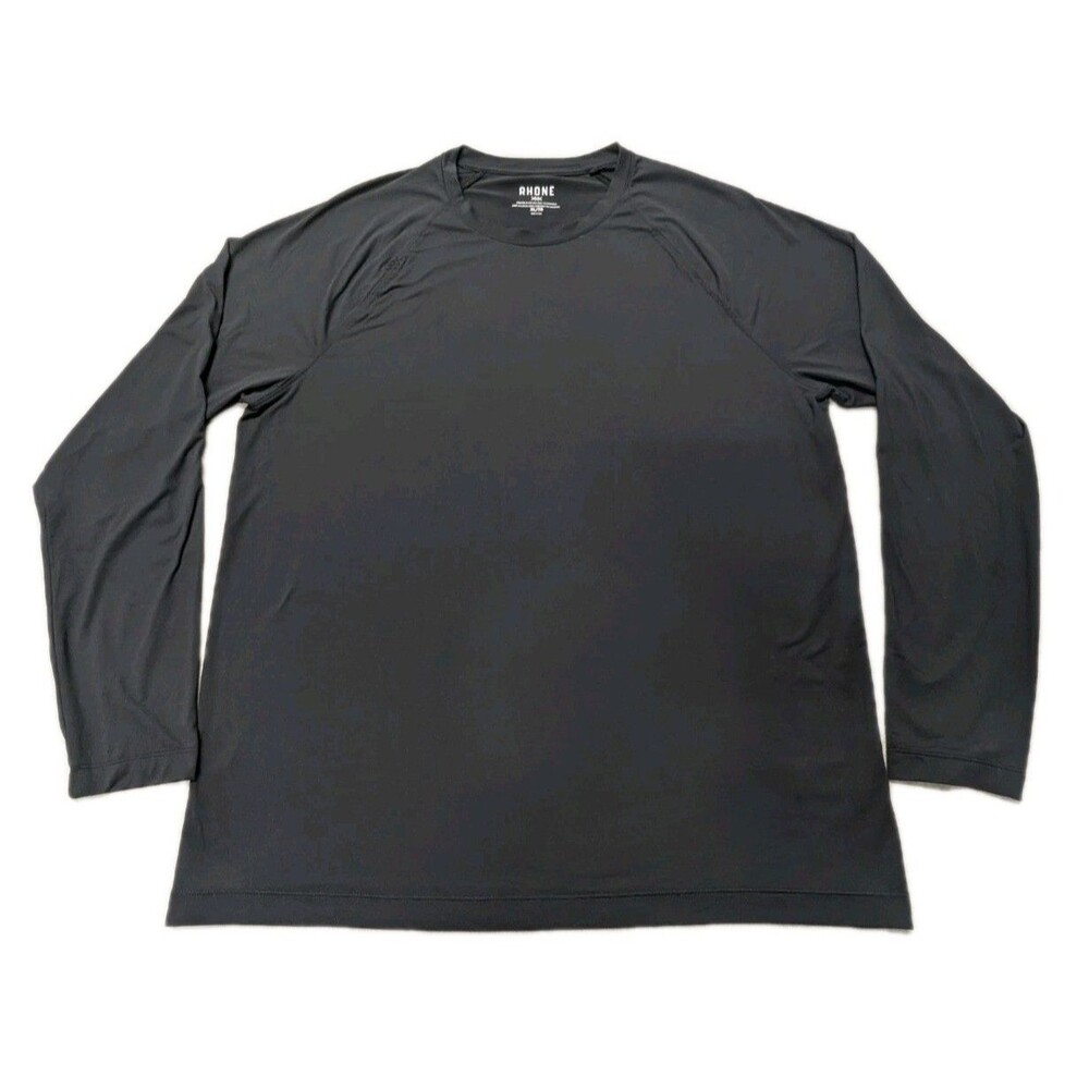 Rhone Reign Performance Long Sleeve Shirt Mens XL Black Running Training Tee